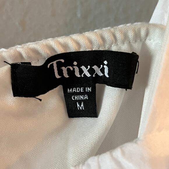 Trixxi White Cotton Sundress Women’s Medium Midi Embroidered Feminine Romantic - Picture 8 of 8